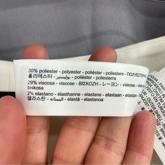 NWT Massimo Dutti White High Waisted Flat Front / Front Seam Trousers Pants - Picture 6 of 8